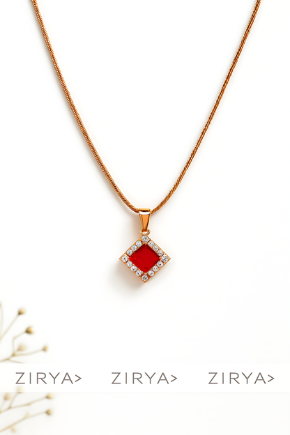 The ZIRYA Crimson Solitaire Necklace