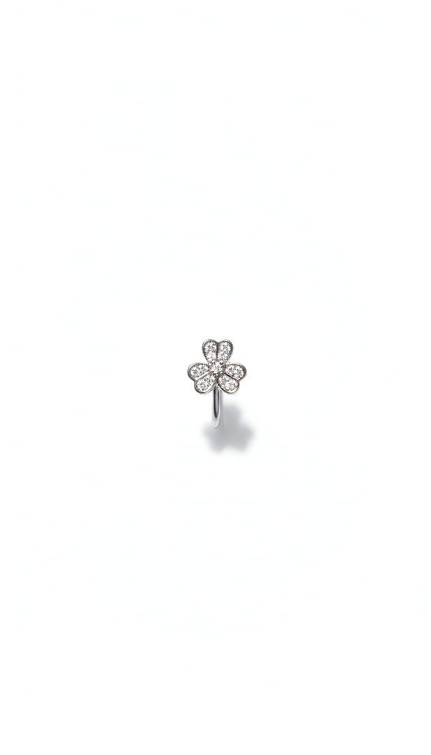 The ZIRYA Lucky Clover Nose Pin