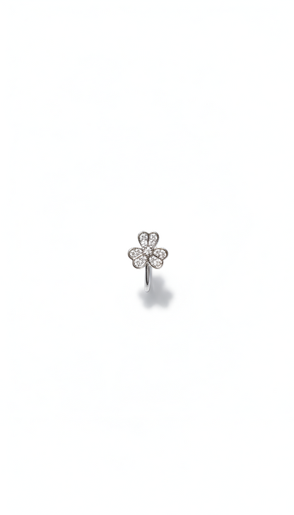 The ZIRYA Lucky Clover Nose Pin