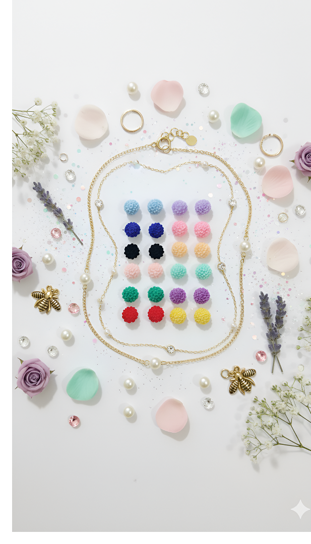 The ZIRYA Flower Puff Earring Collection