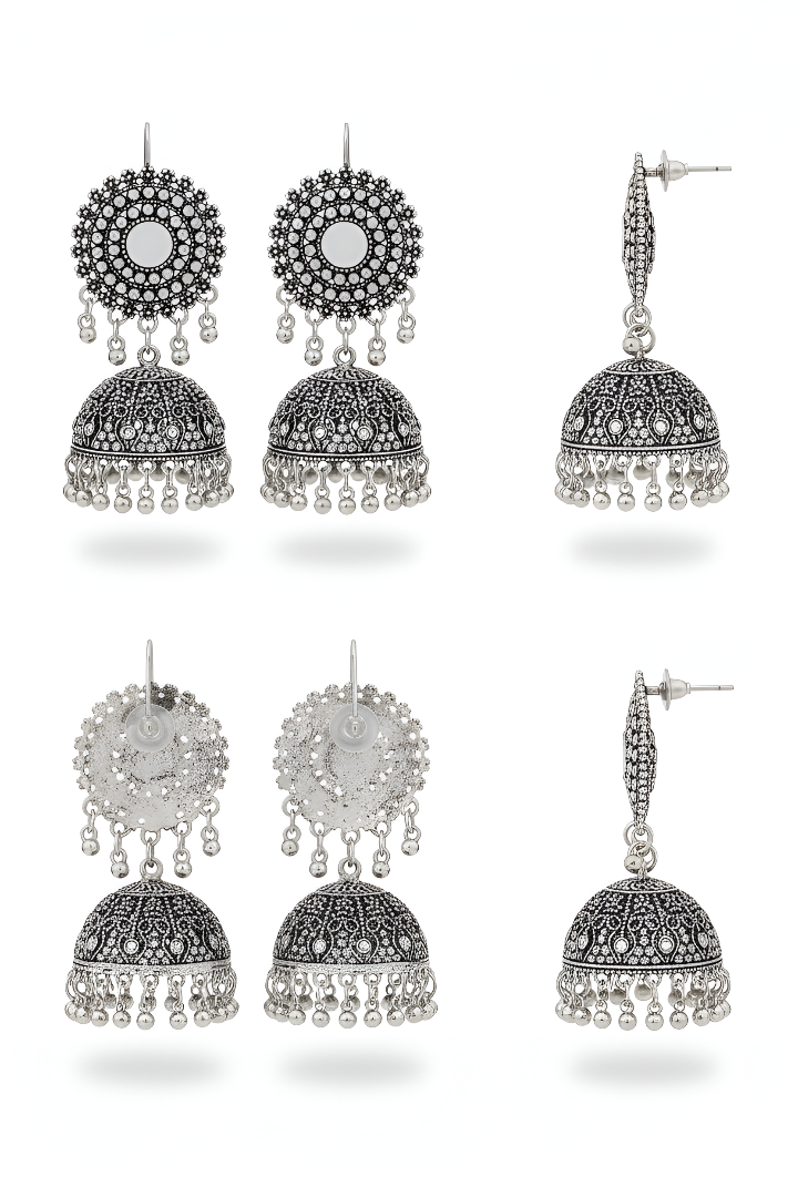 The ZIRYA Vintage Silver Jhumki