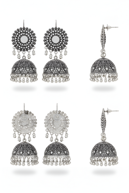 The ZIRYA Vintage Silver Jhumki