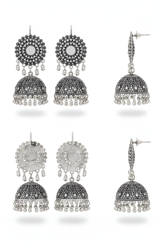 The ZIRYA Vintage Silver Jhumki