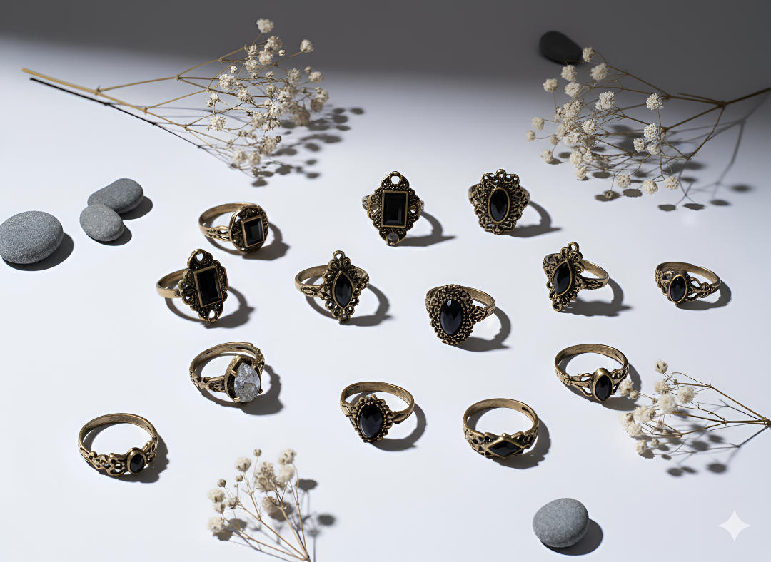 The ZIRYA Antique Black Magic Ring Set (15-Piece Collection)