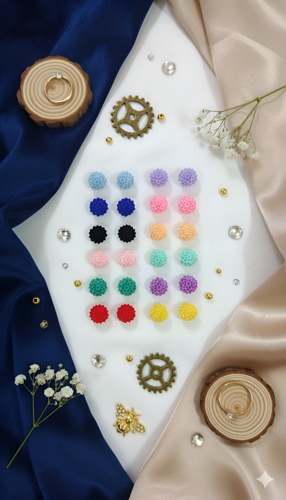 The ZIRYA Flower Puff Earring Collection