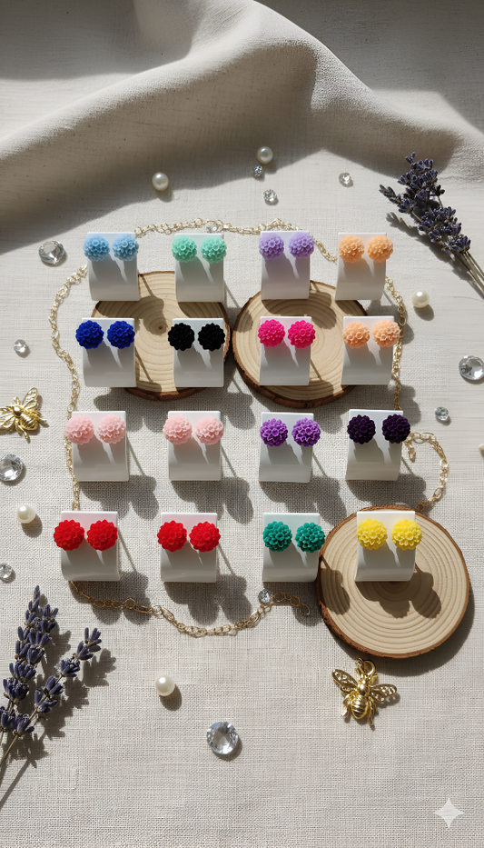 The ZIRYA Flower Puff Earring Collection