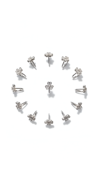 The ZIRYA Lucky Clover Nose Pin