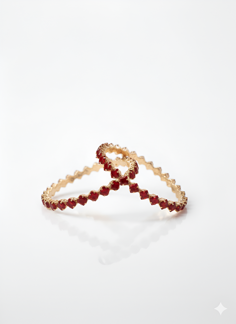 The ZIRYA Regal Ruby Bangles