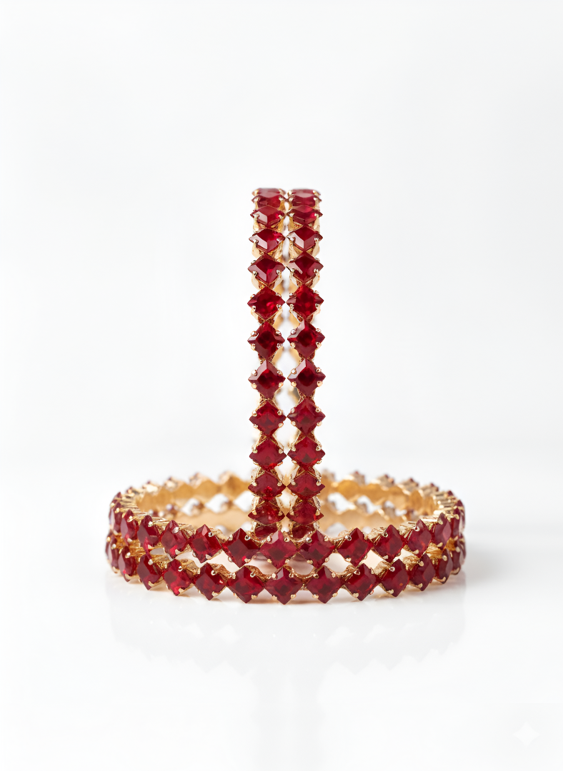 The ZIRYA Regal Ruby Bangles